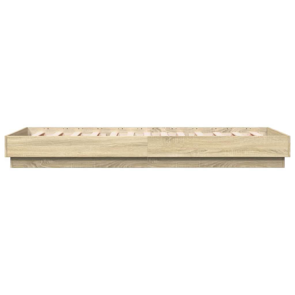 Bed Frame without Mattress Sonoma Oak 100x200 cm Engineered Wood