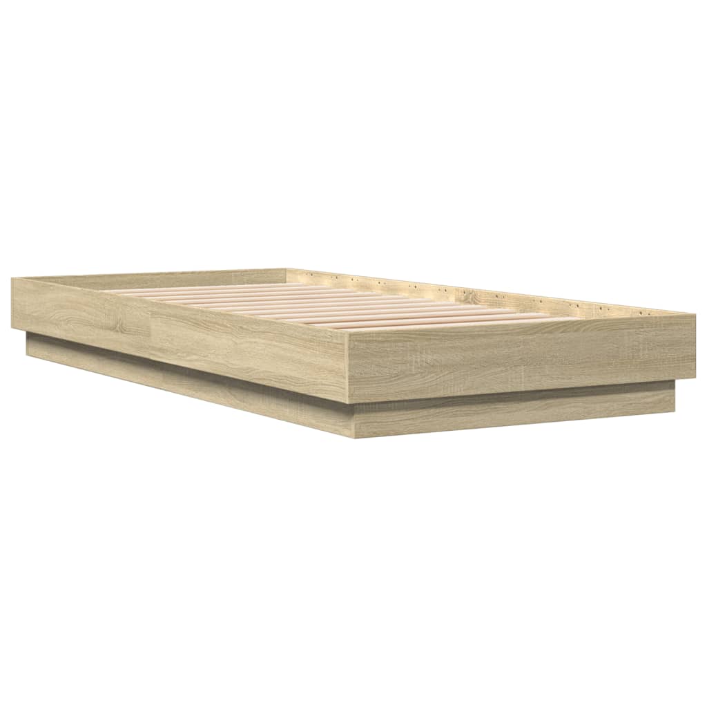 Bed Frame without Mattress Sonoma Oak 100x200 cm Engineered Wood