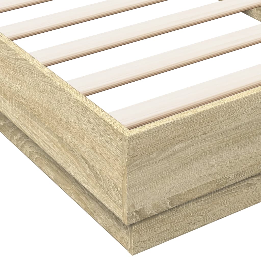 Bed Frame without Mattress Sonoma Oak 100x200 cm Engineered Wood