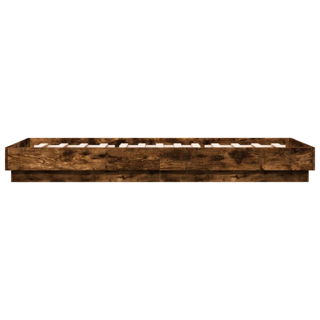 Bed Frame without Mattress Smoked Oak 90x200 cm Engineered Wood