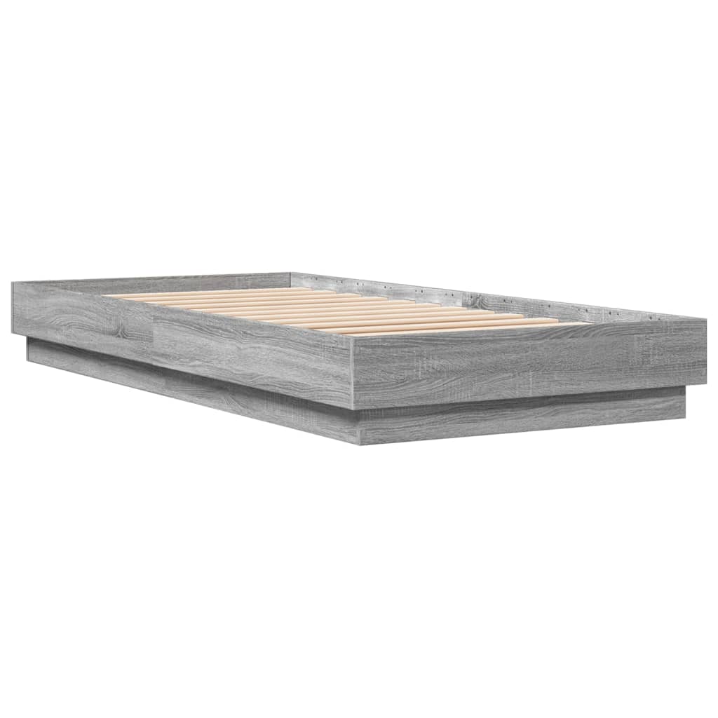 Bed Frame without Mattress Grey Sonoma 90x200 cm Engineered Wood