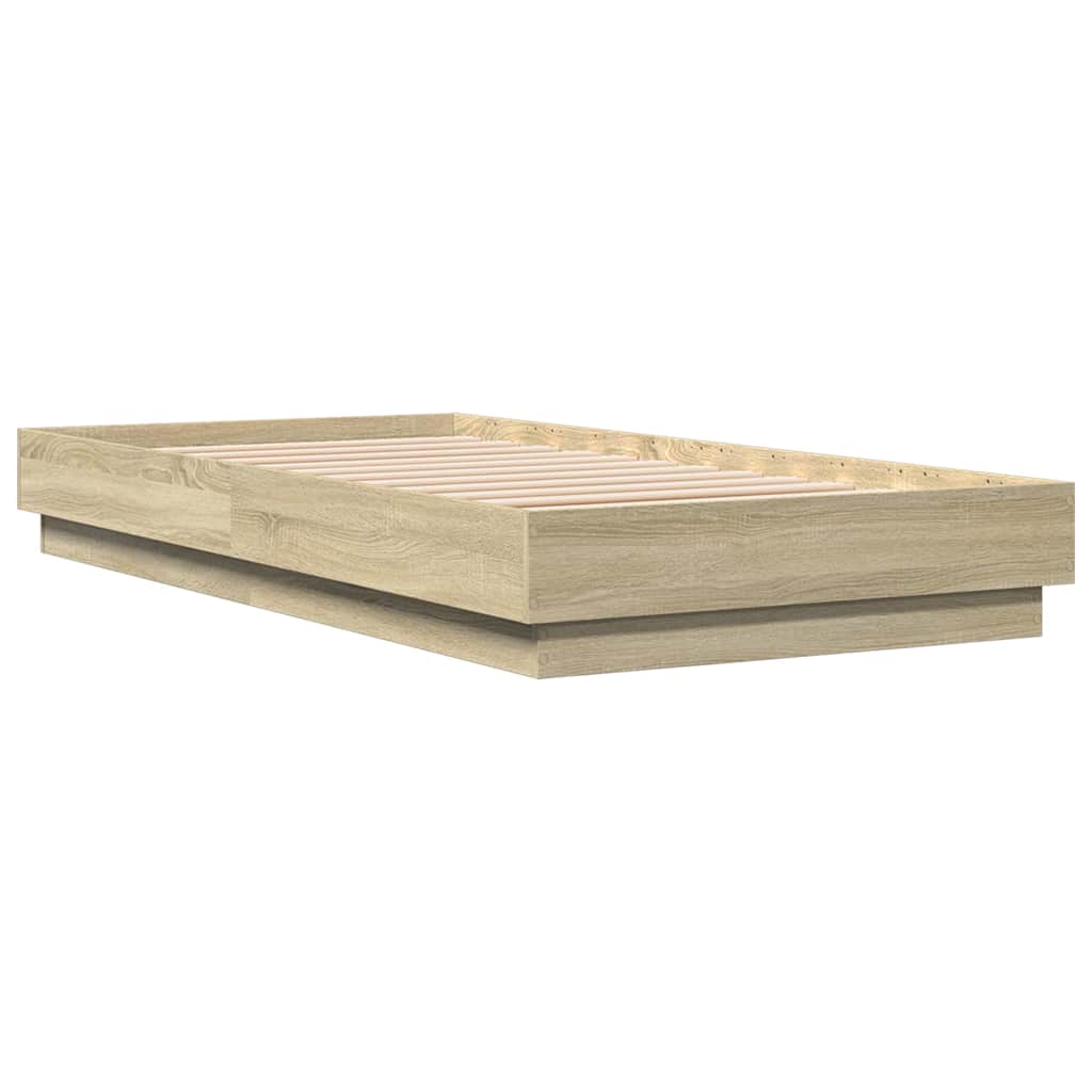 Bed Frame without Mattress Sonoma Oak 90x190 cm Single Engineered Wood