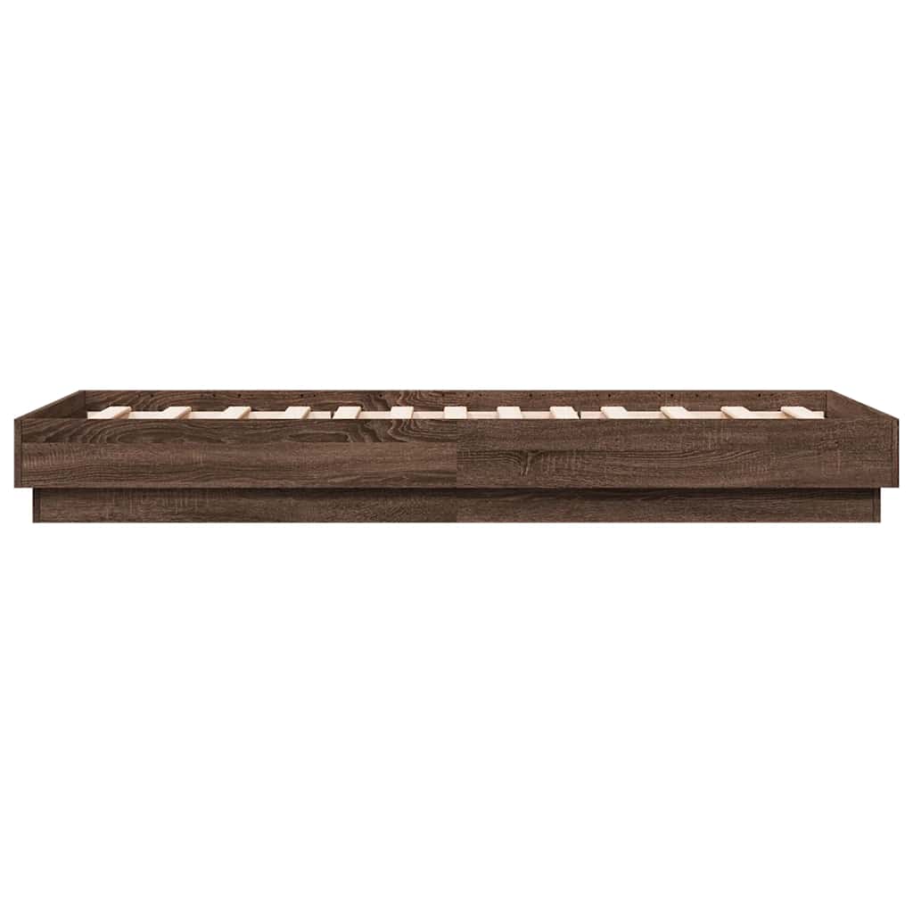 Bed Frame without Mattress Brown Oak 90x190 cm Single Engineered Wood
