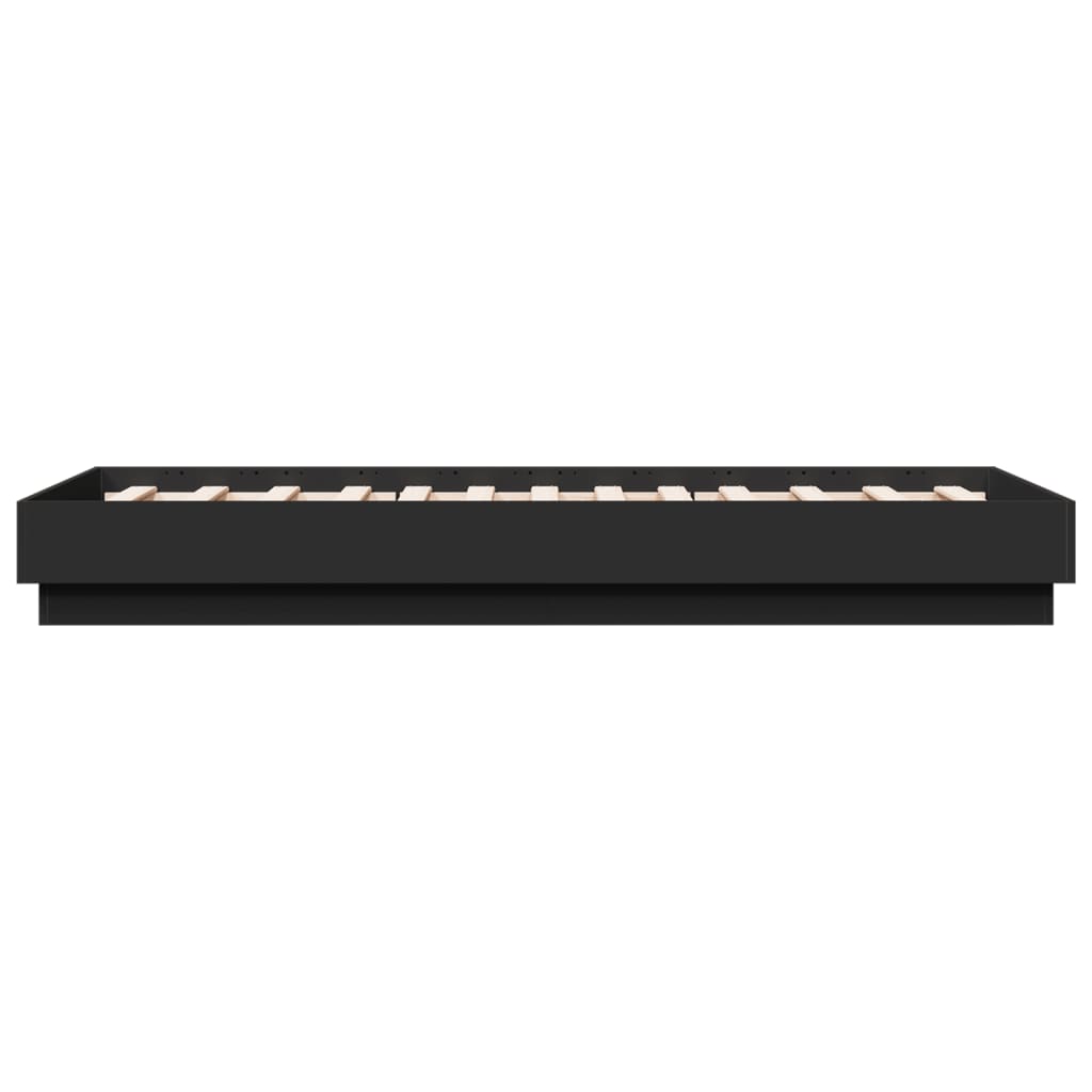 Bed Frame without Mattress Black 75x190 cm Small Single Engineered Wood