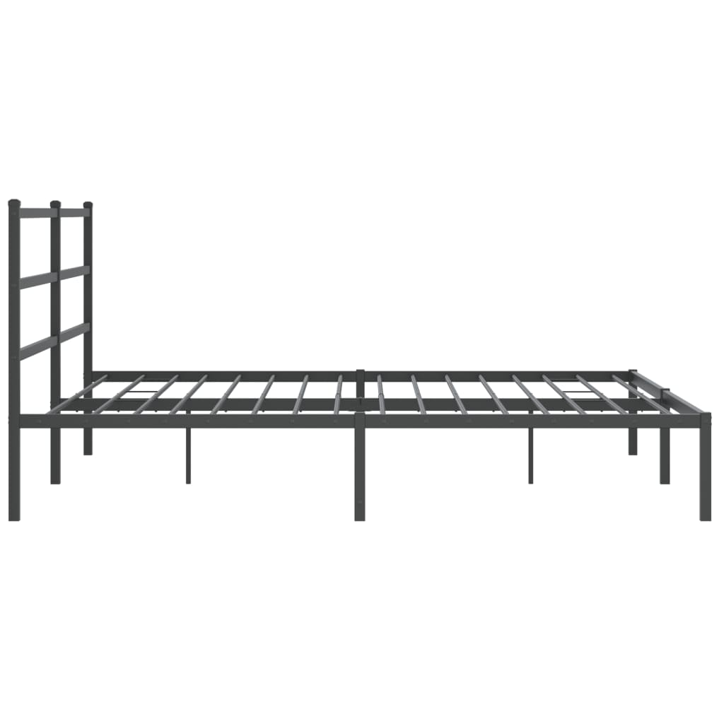 Metal Bed Frame without Mattress with Headboard Black 200x200cm