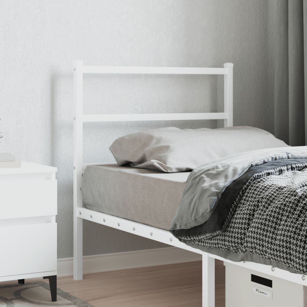 Metal Headboard White 80 cm