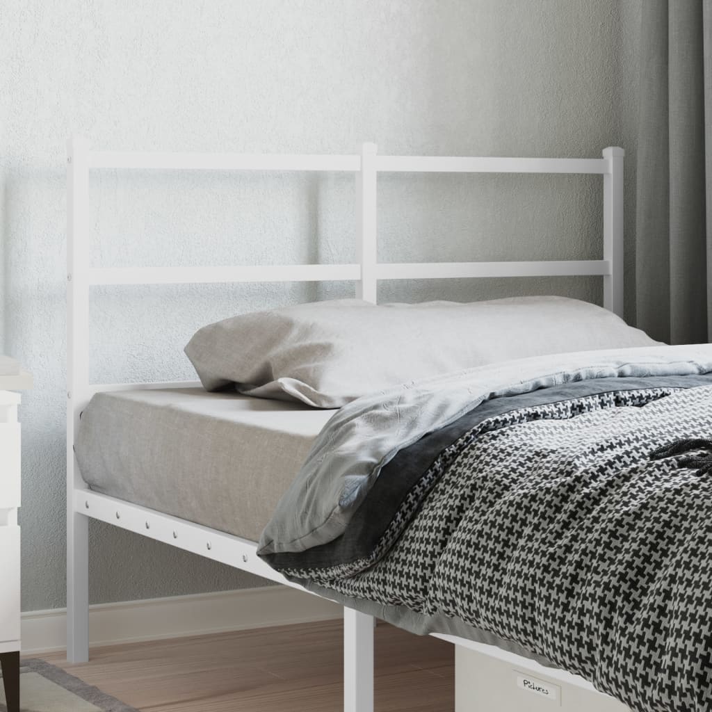 Metal Headboard White 120 cm