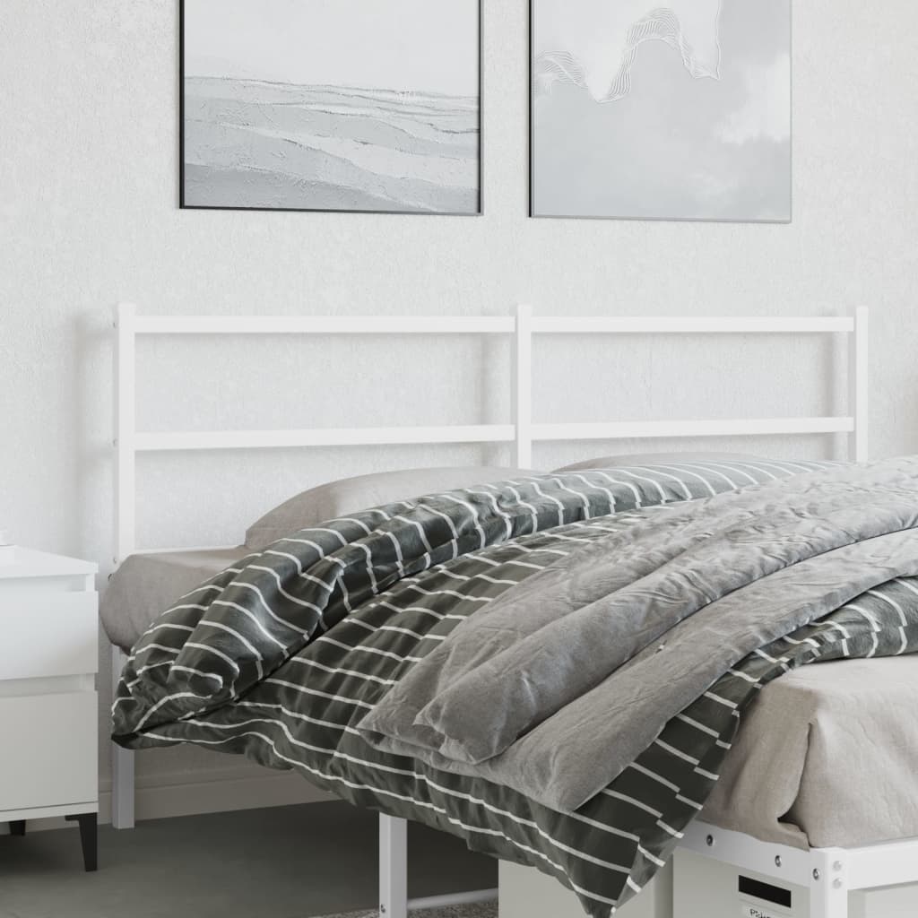 Metal Headboard White 150 cm