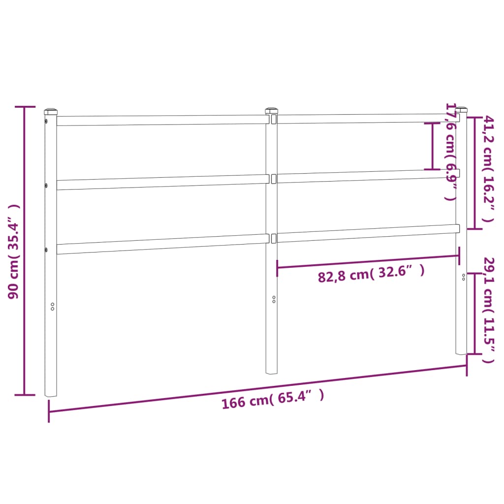 Metal Headboard White 160 cm