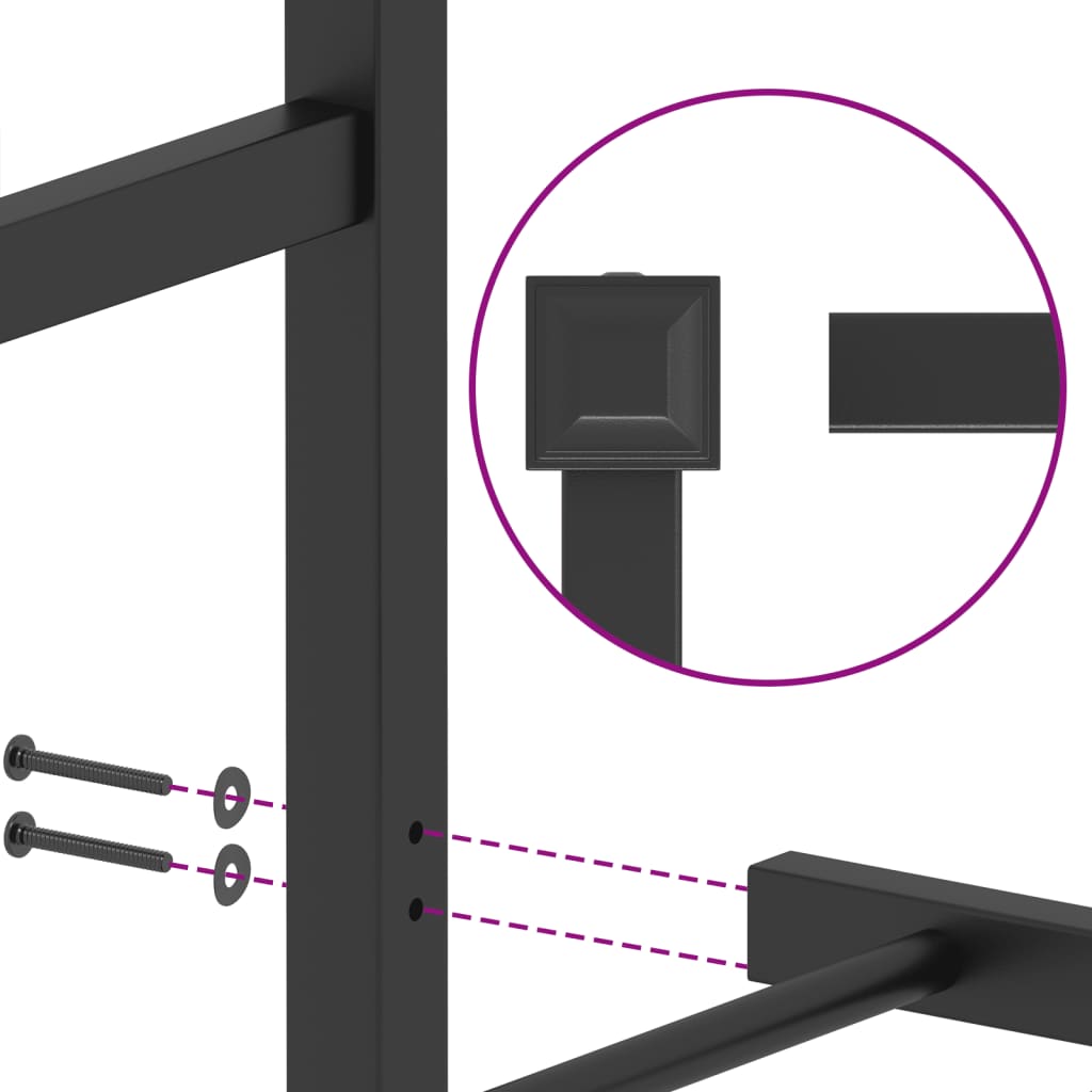 Metal Bed Frame without Mattress with Footboard Black 120x190cm