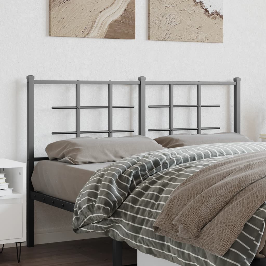 Metal Headboard Black 140 cm