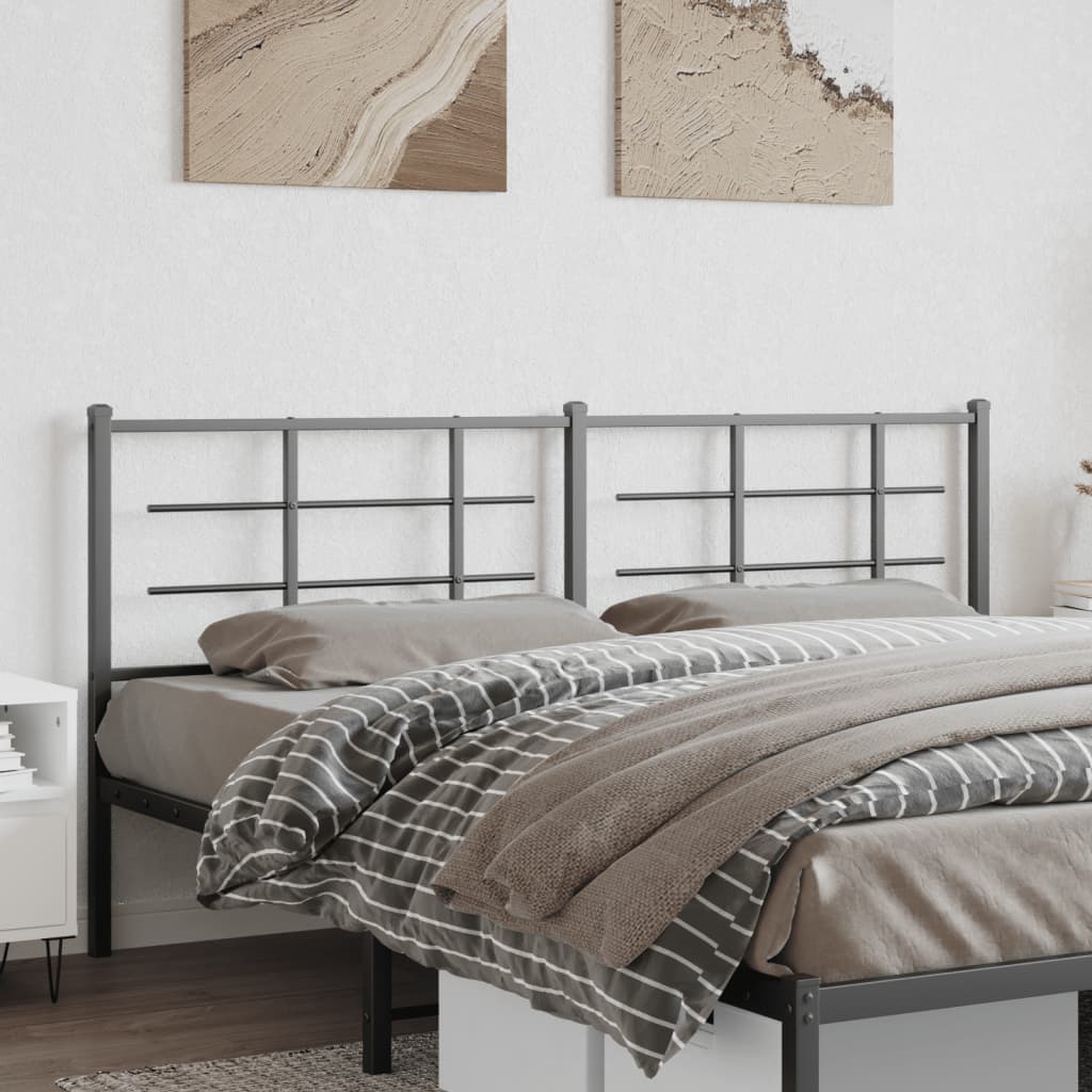 Metal Headboard Black 180 cm