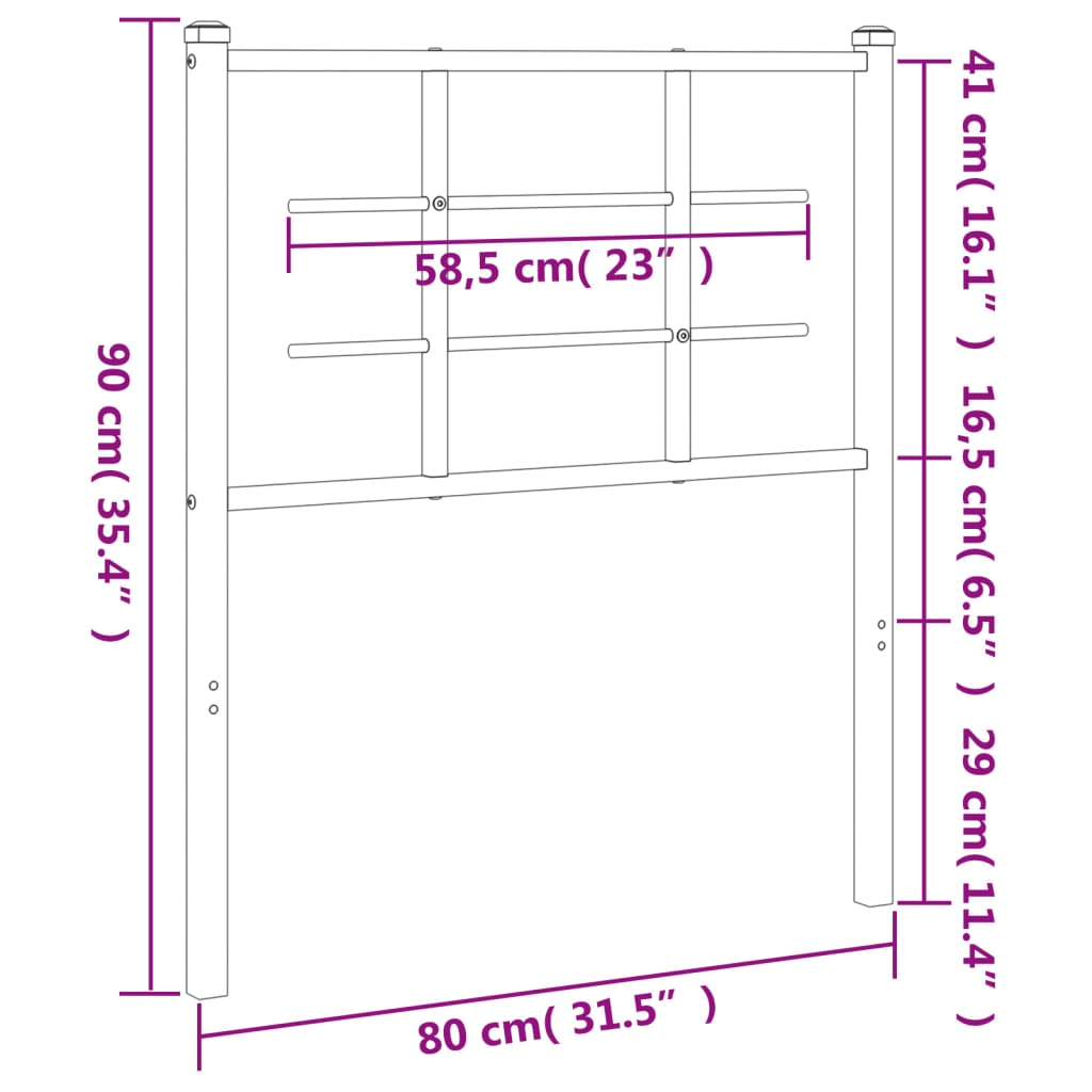 Metal Headboard White 75 cm