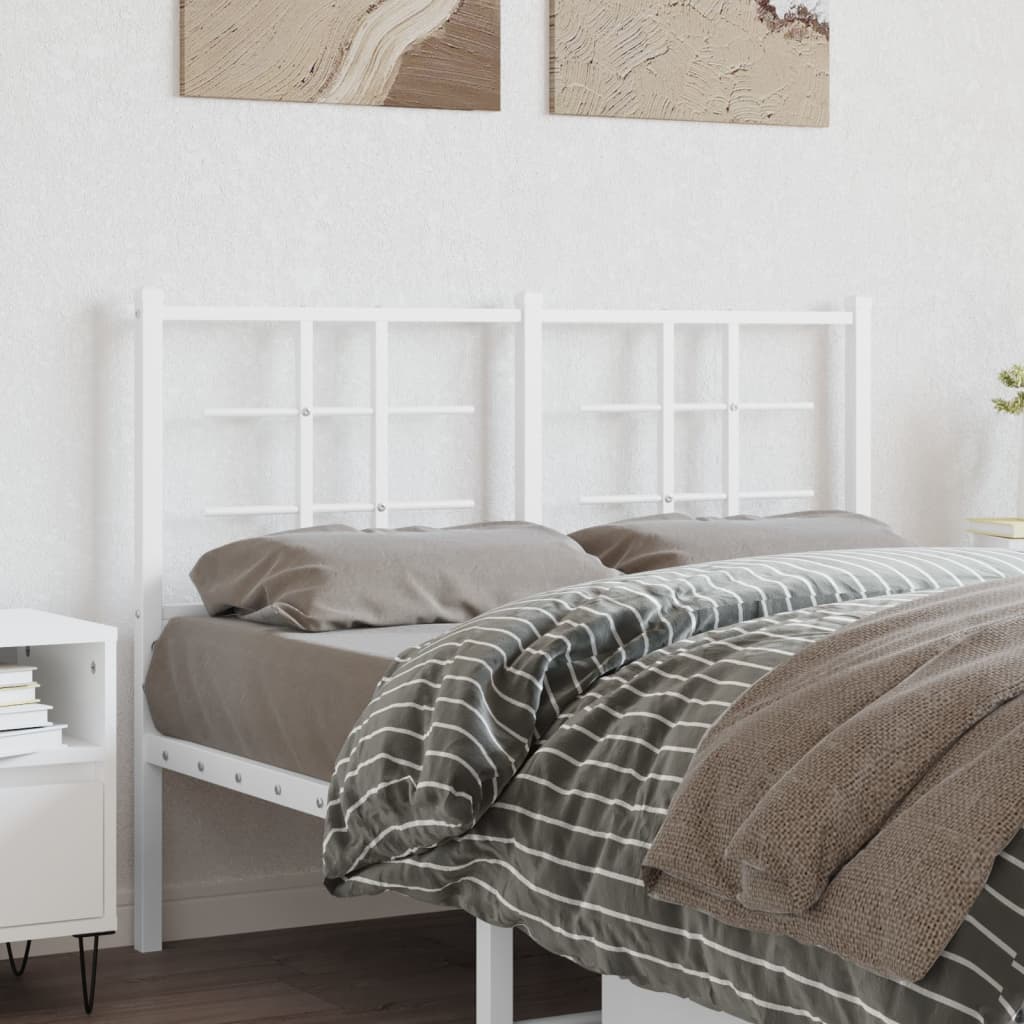 Metal Headboard White 120 cm