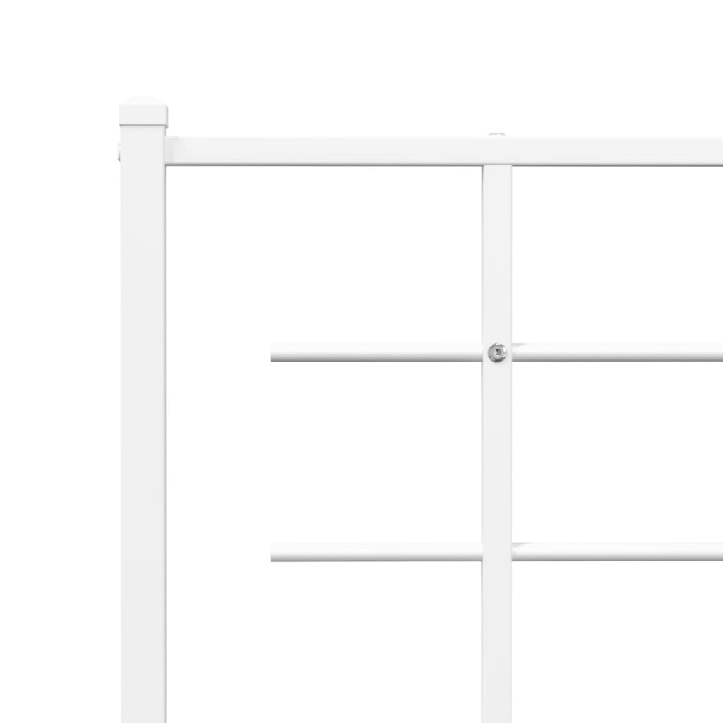 Metal Headboard White 135 cm