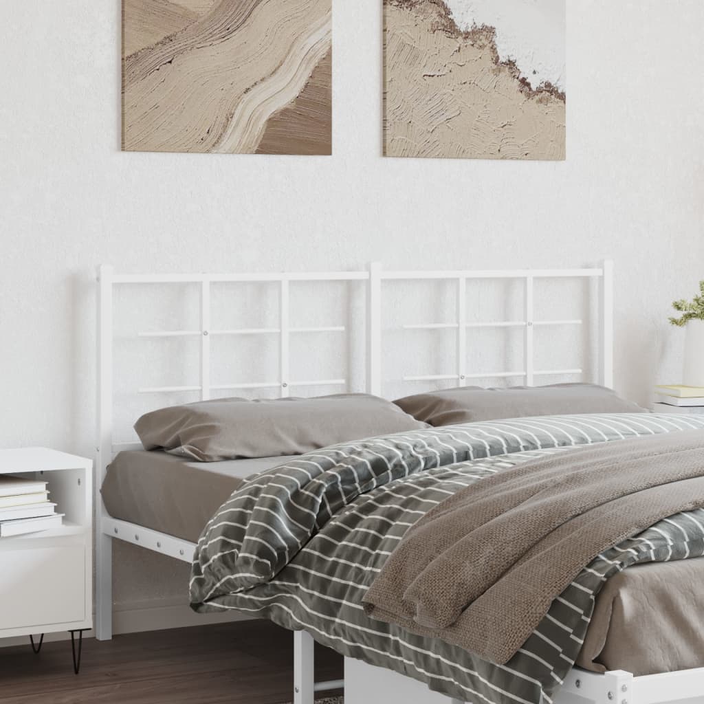 Metal Headboard White 150 cm
