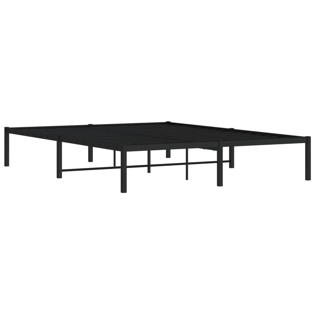 Metal Bed Frame without Mattress Black 150x200cm