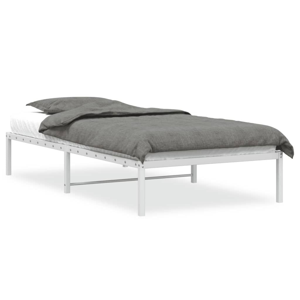Metal Bed Frame without Mattress White 100x200cm