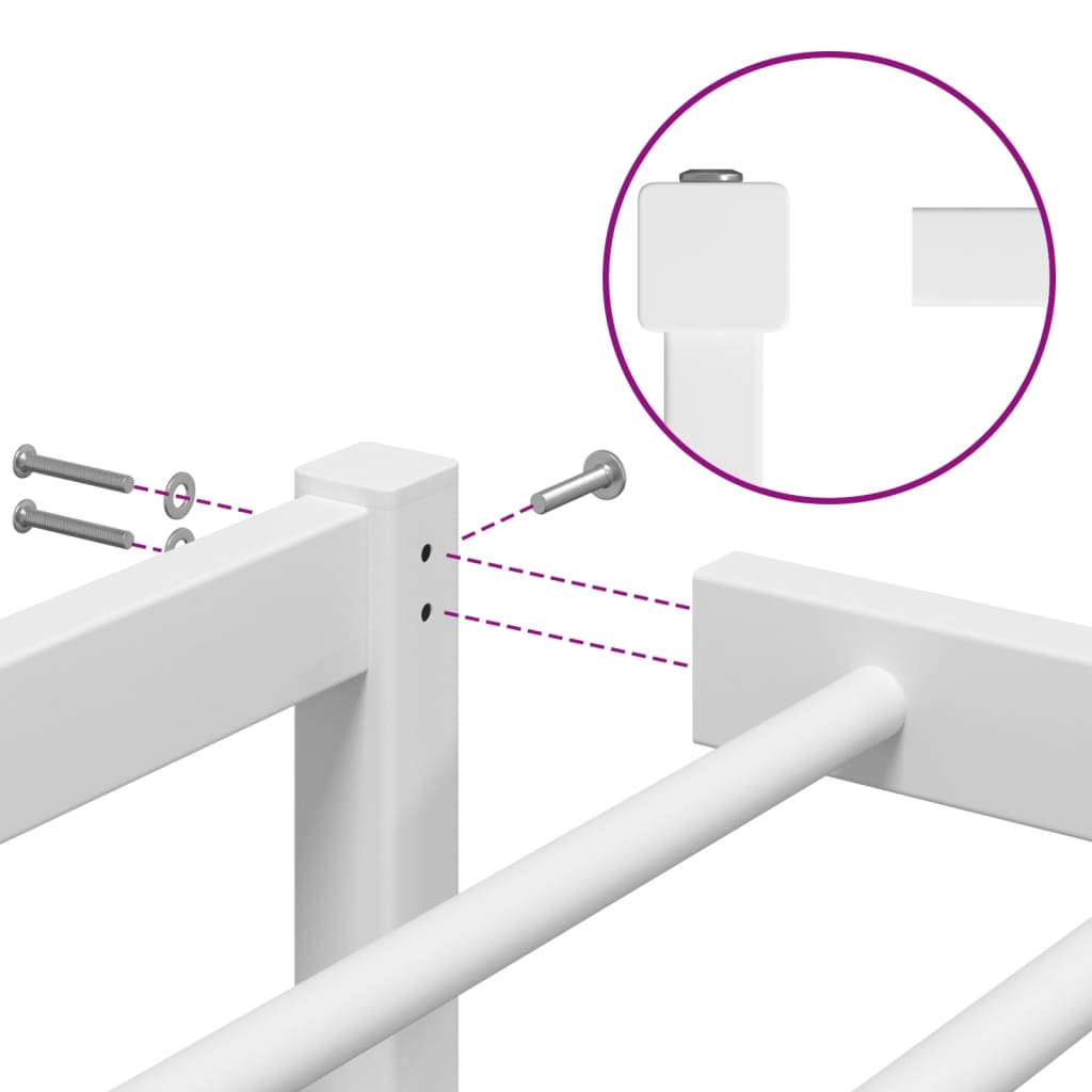 Metal Bed Frame without Mattress White 100x200cm