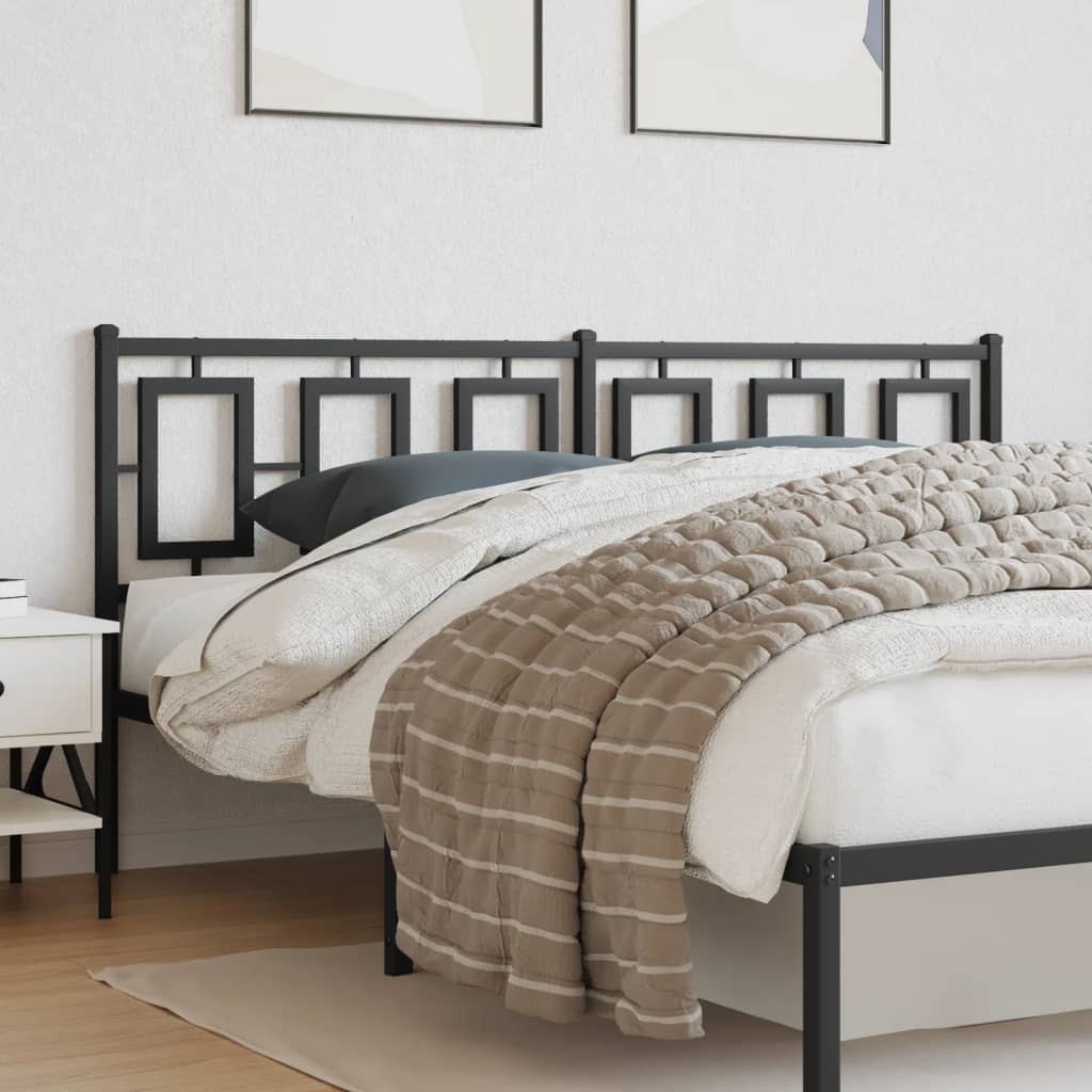 Metal Headboard Black 180 cm