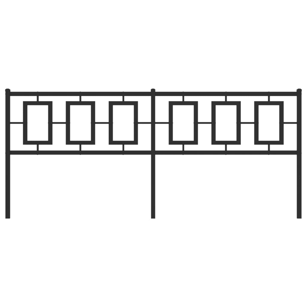 Metal Headboard Black 200 cm