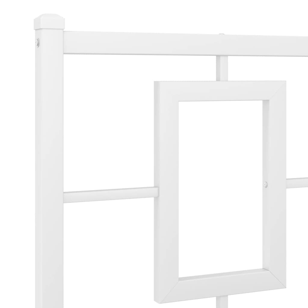 Metal Bed Frame without Mattress with Footboard White 120x200cm