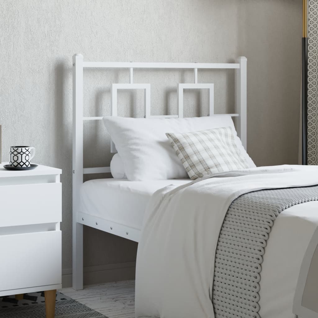 Metal Headboard White 75 cm