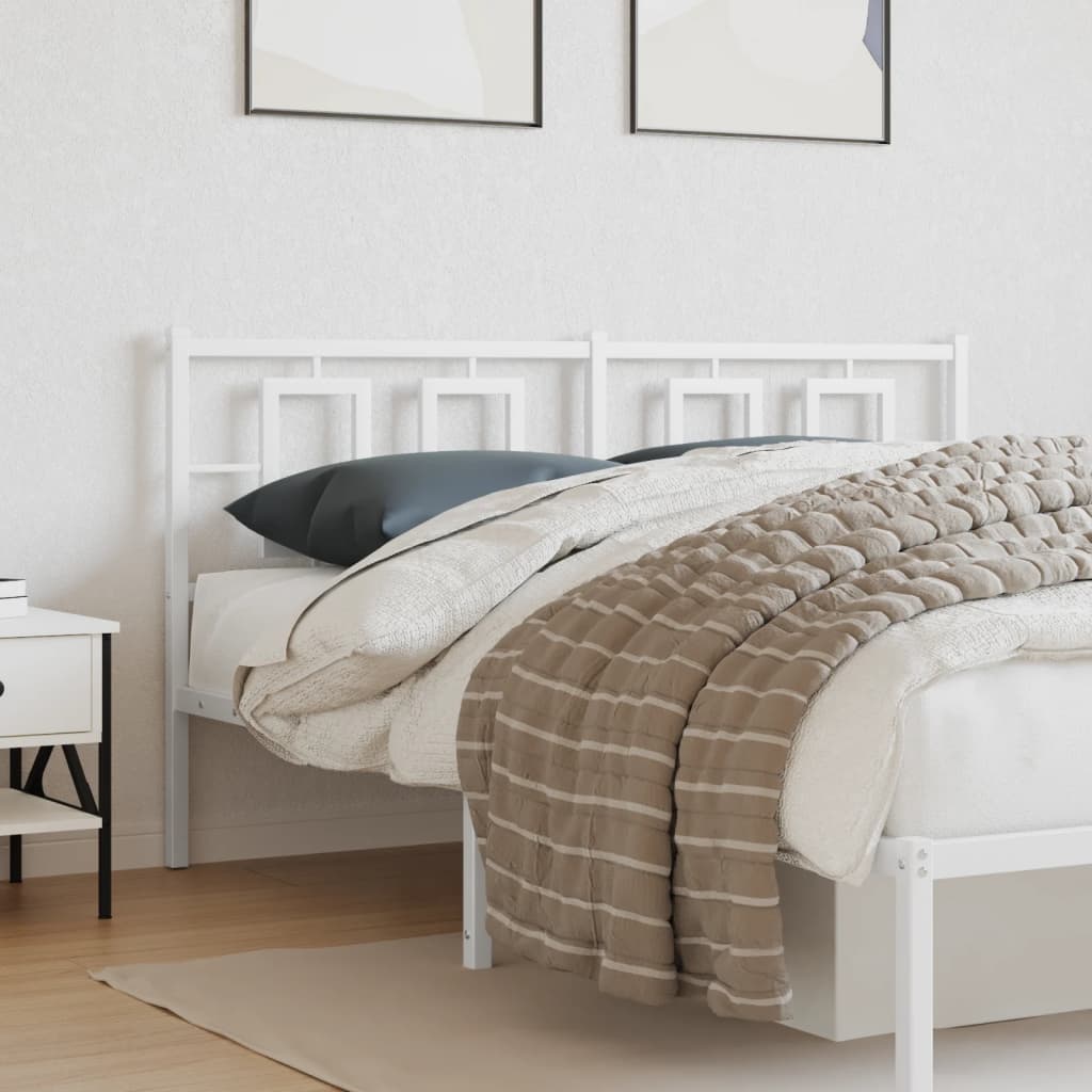 Metal Headboard White 150 cm