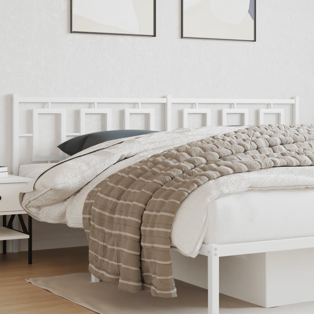 Metal Headboard White 200 cm
