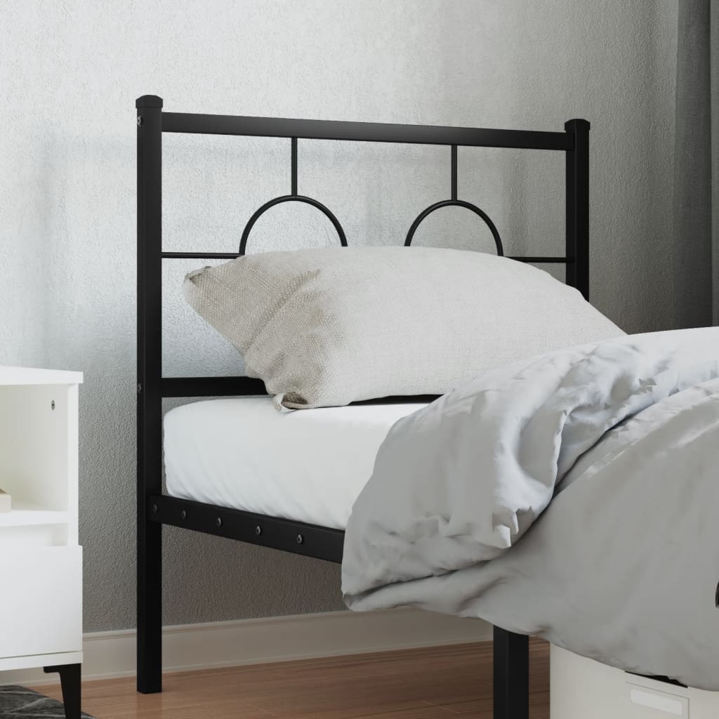Metal Headboard Black 75 cm