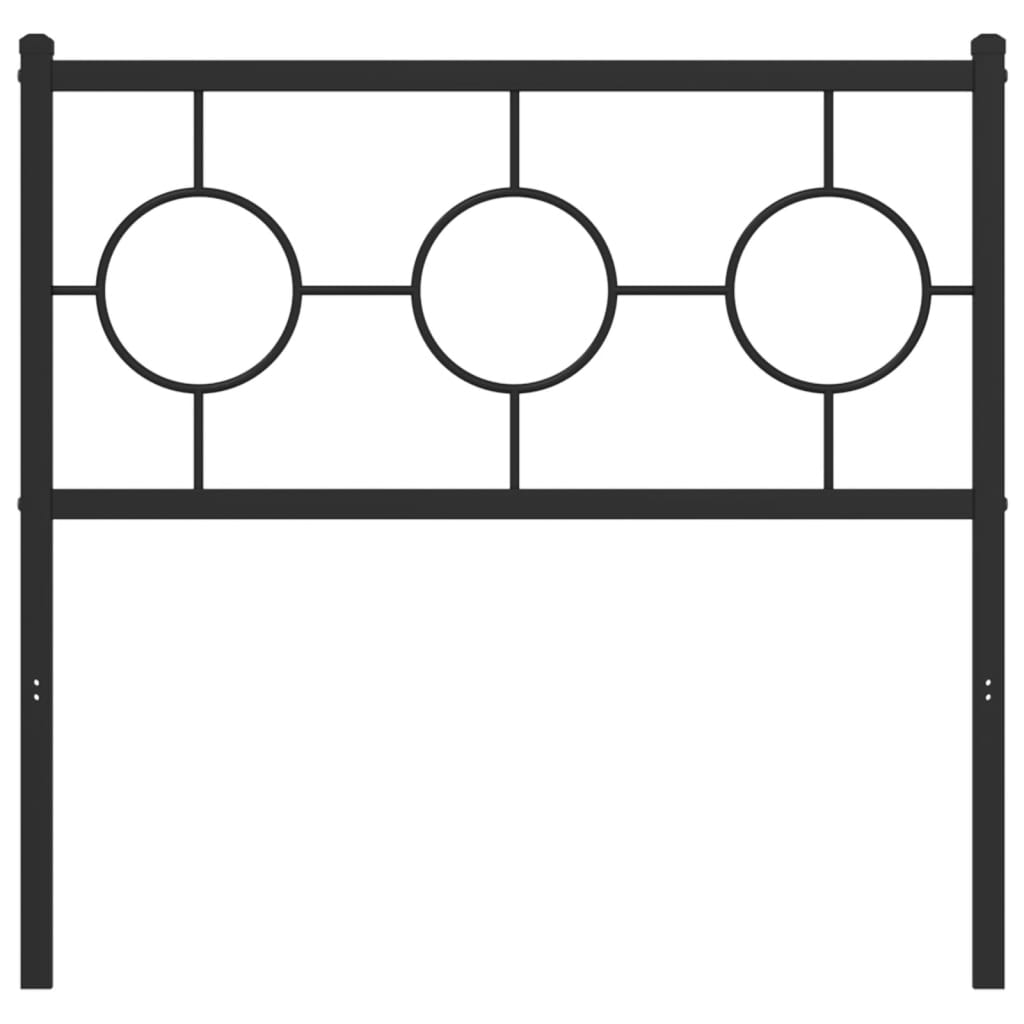 Metal Headboard Black 90 cm