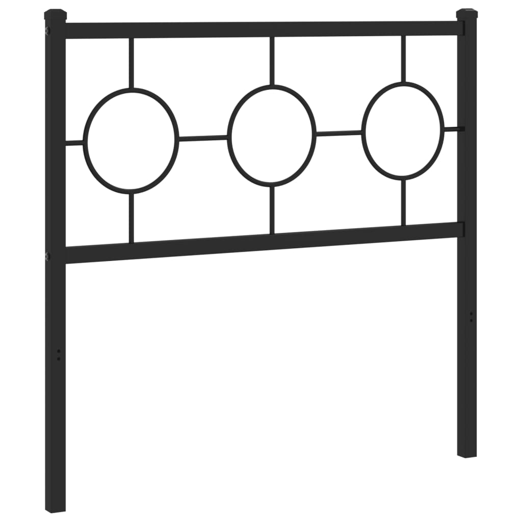 Metal Headboard Black 90 cm