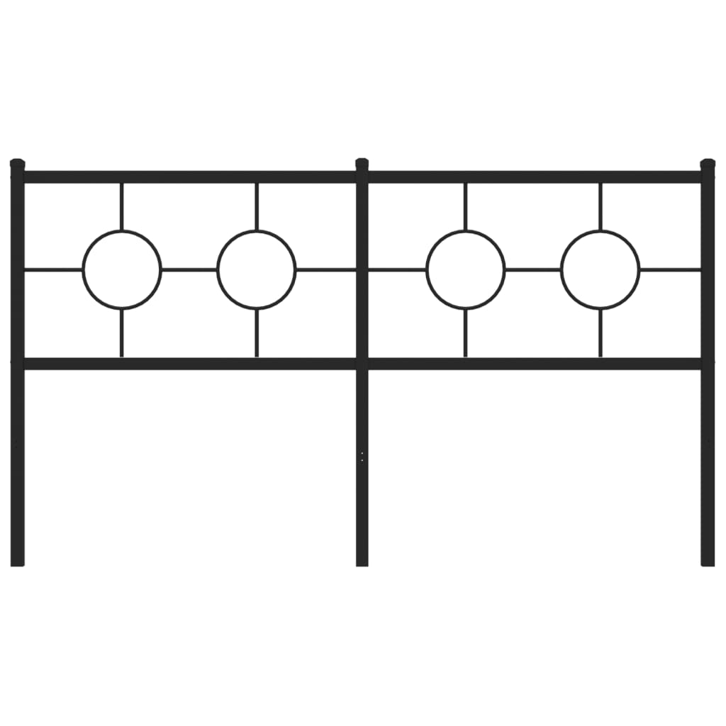 Metal Headboard Black 150 cm