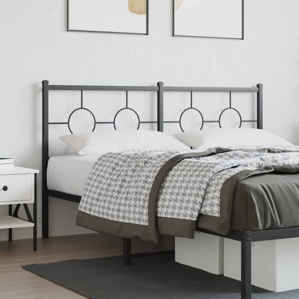 Metal Headboard Black 150 cm