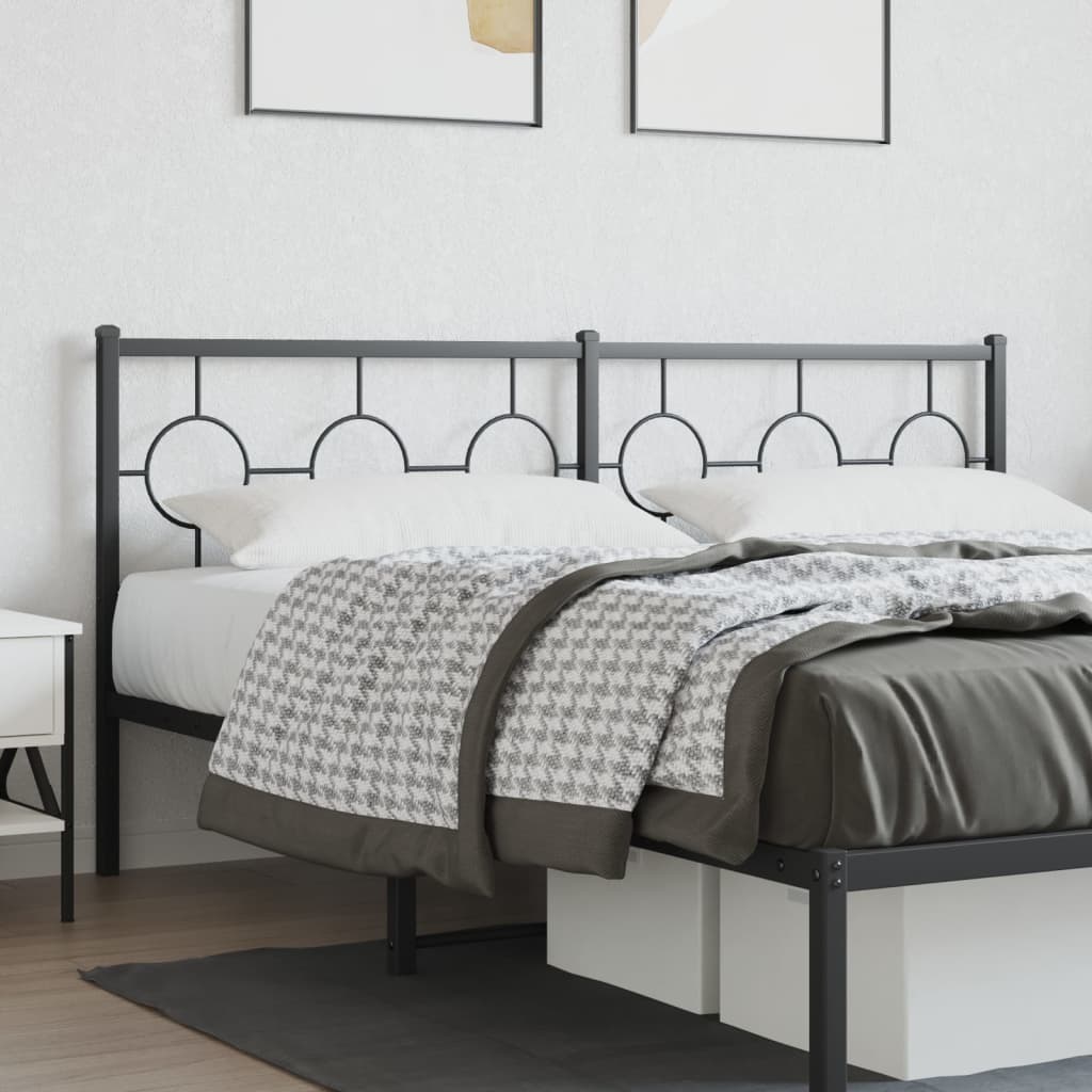 Metal Headboard Black 180 cm