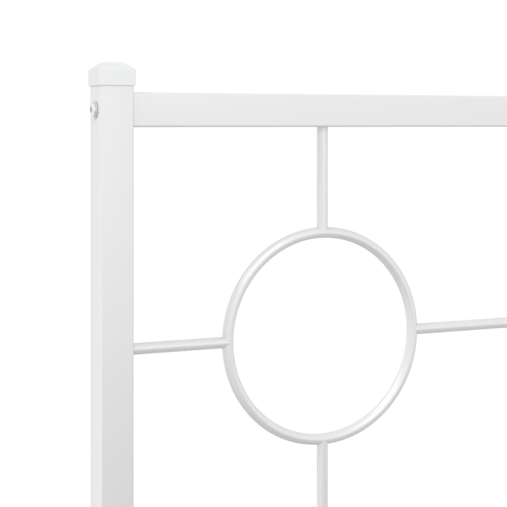 Metal Bed Frame without Mattress with Headboard White 120x200cm