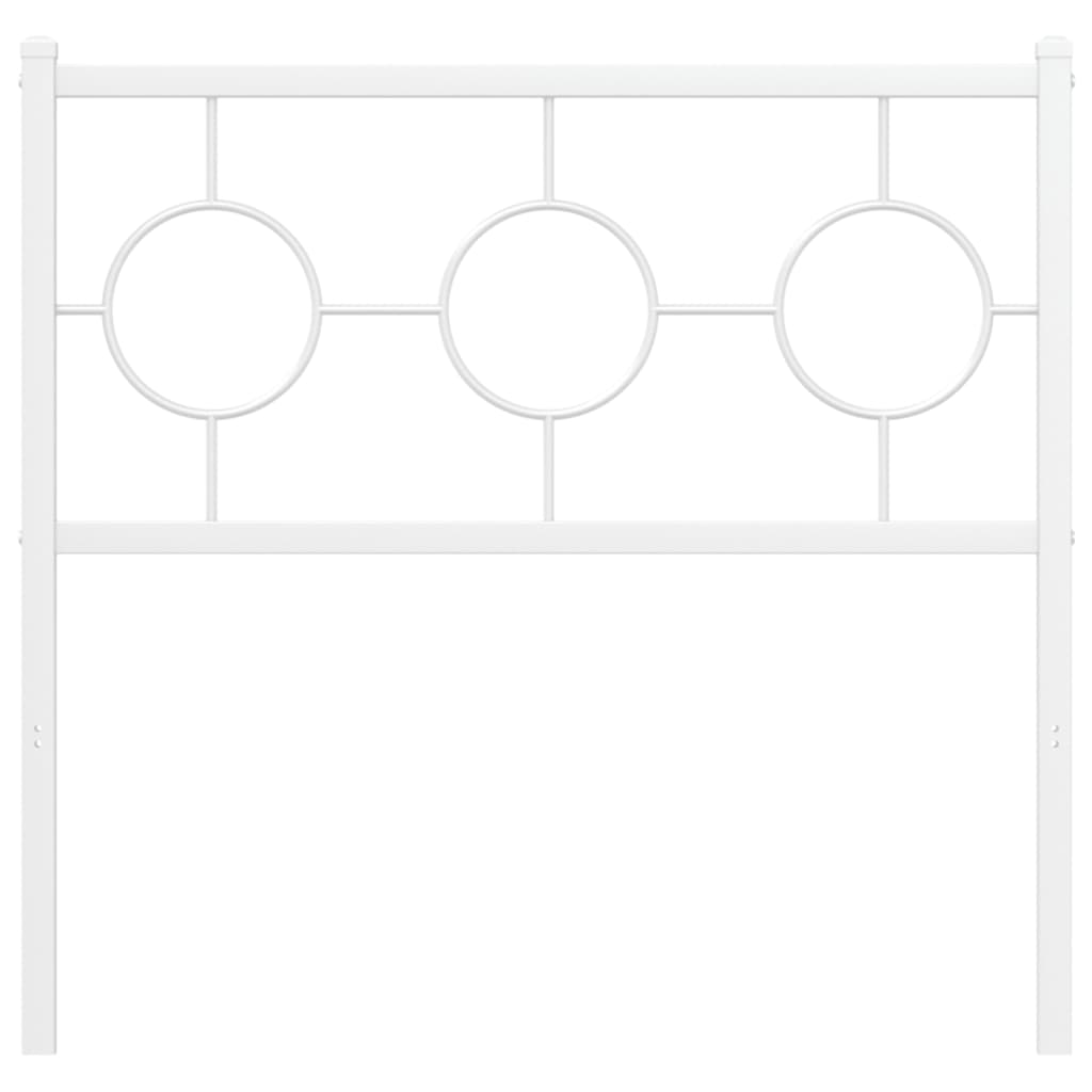 Metal Headboard White 90 cm