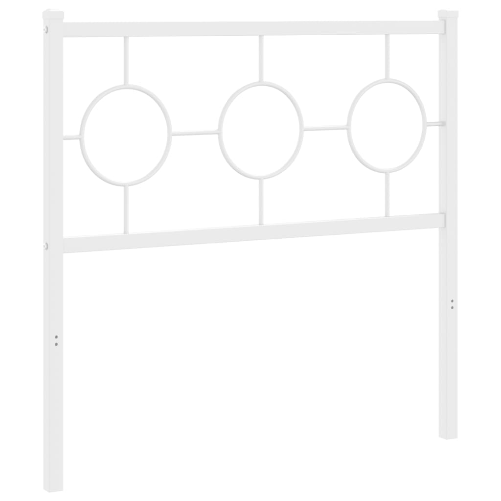 Metal Headboard White 90 cm