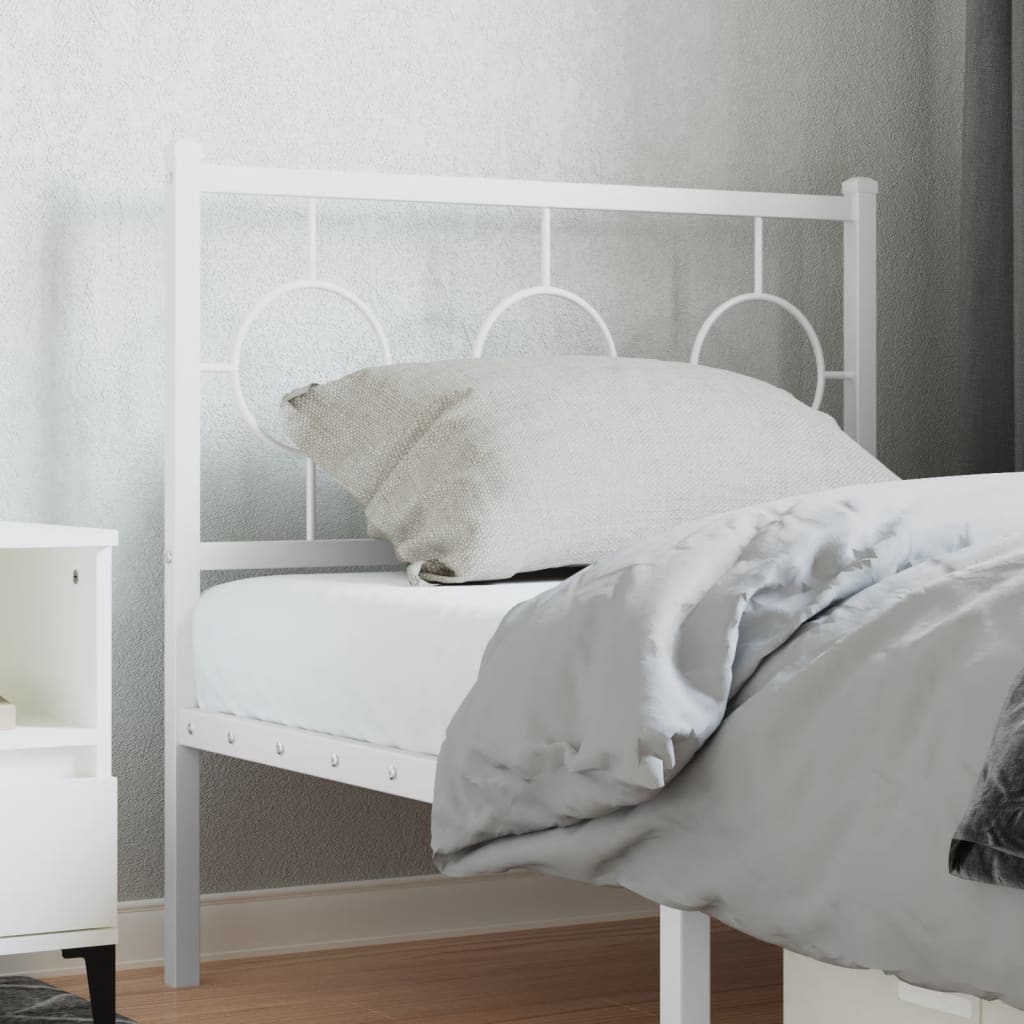 Metal Headboard White 90 cm