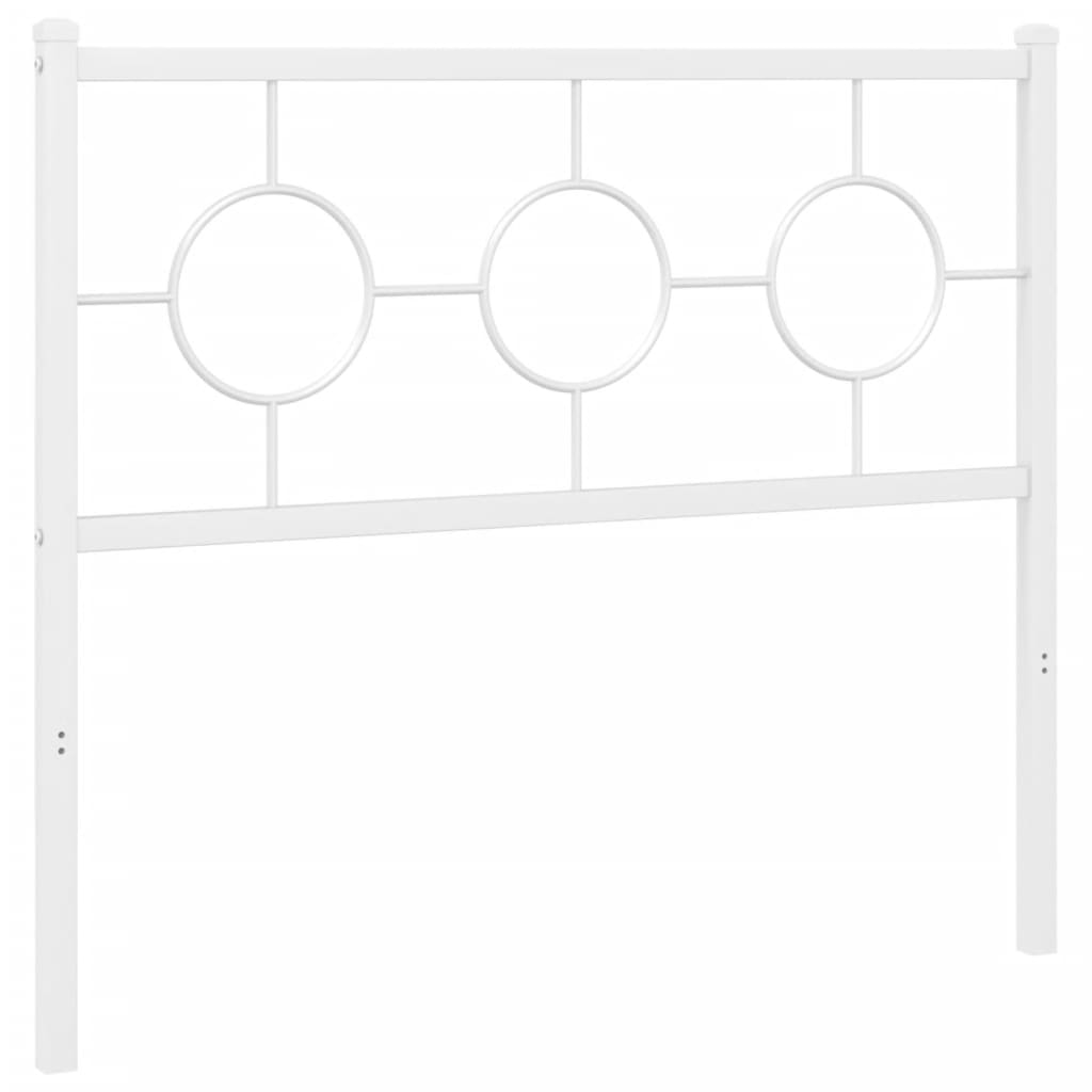 Metal Headboard White 100 cm