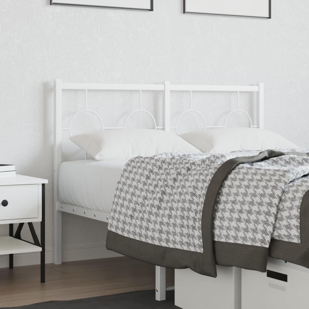 Metal Headboard White 120 cm
