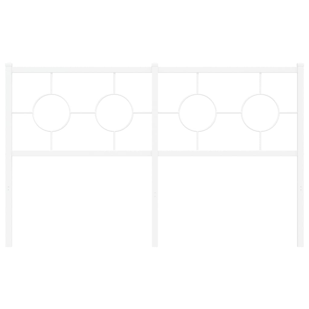 Metal Headboard White 135 cm