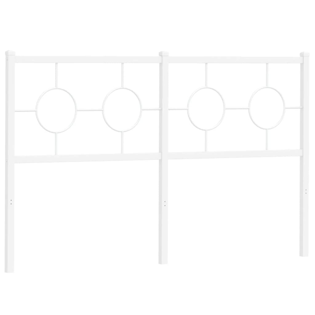 Metal Headboard White 135 cm