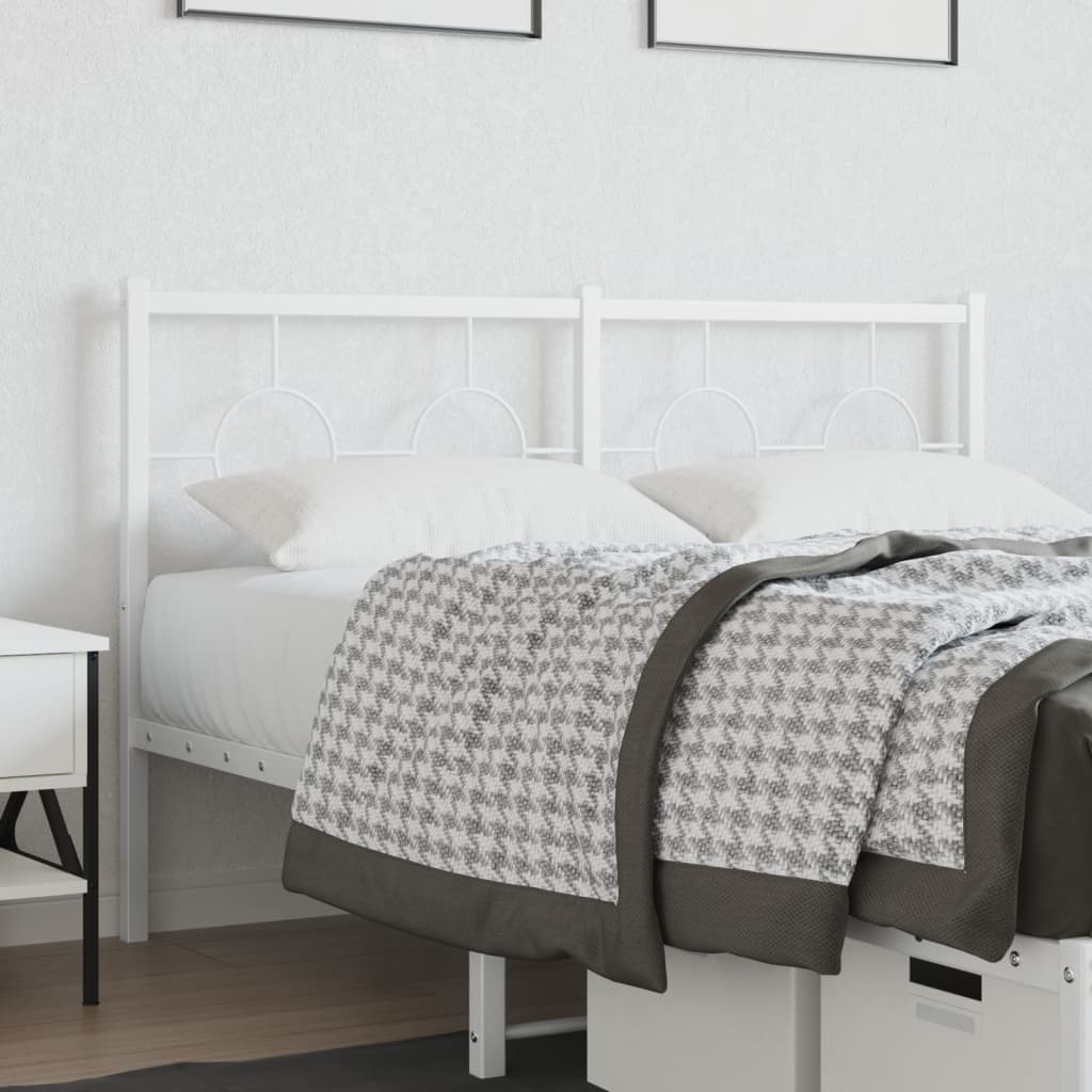 Metal Headboard White 135 cm