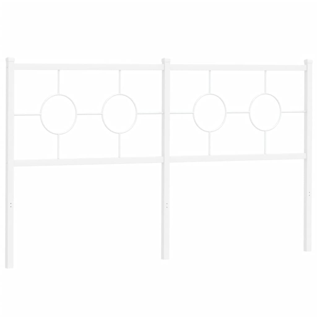 Metal Headboard White 160 cm