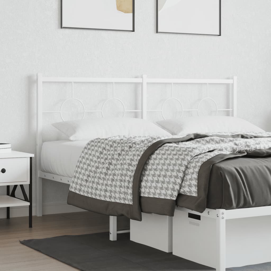 Metal Headboard White 160 cm