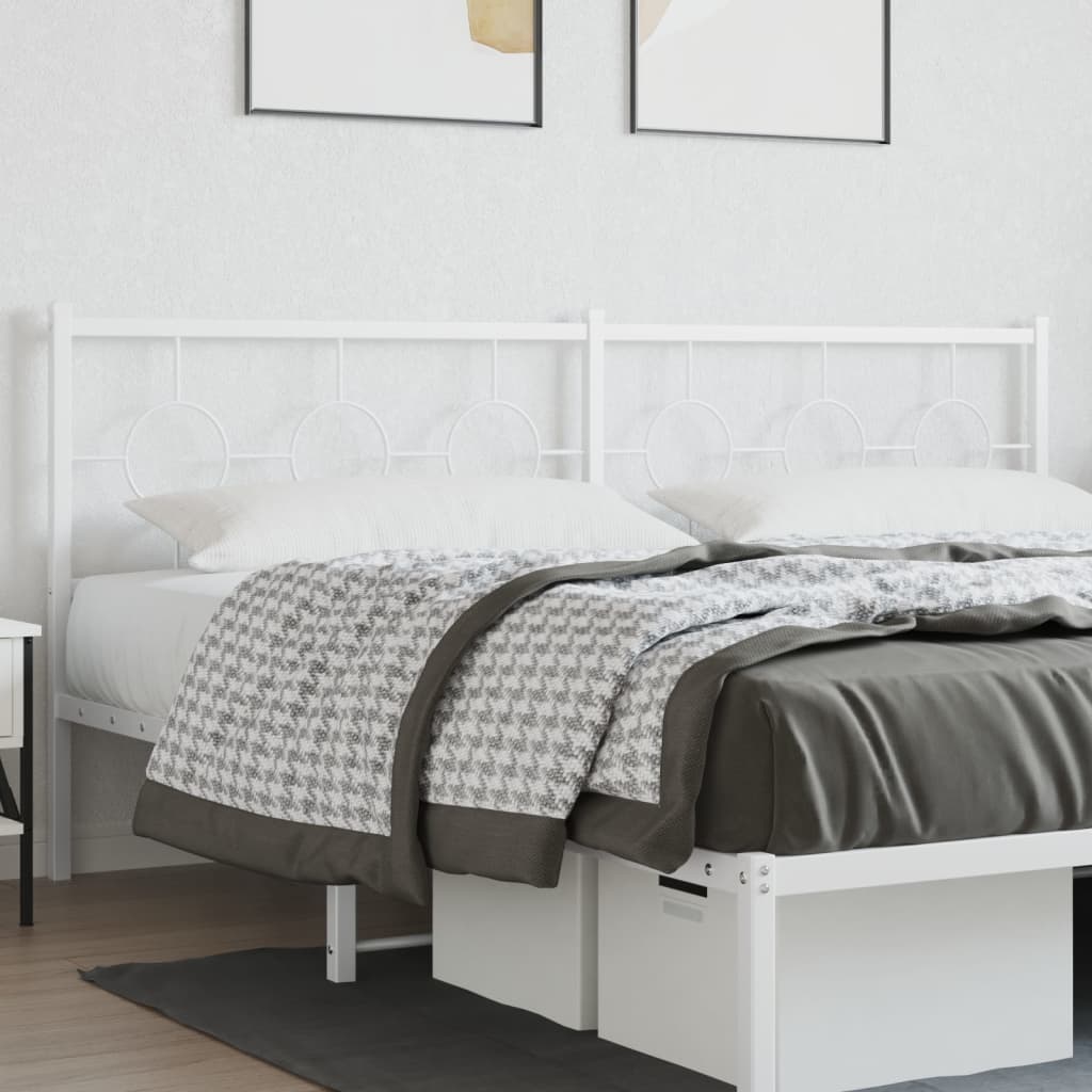 Metal Headboard White 200 cm