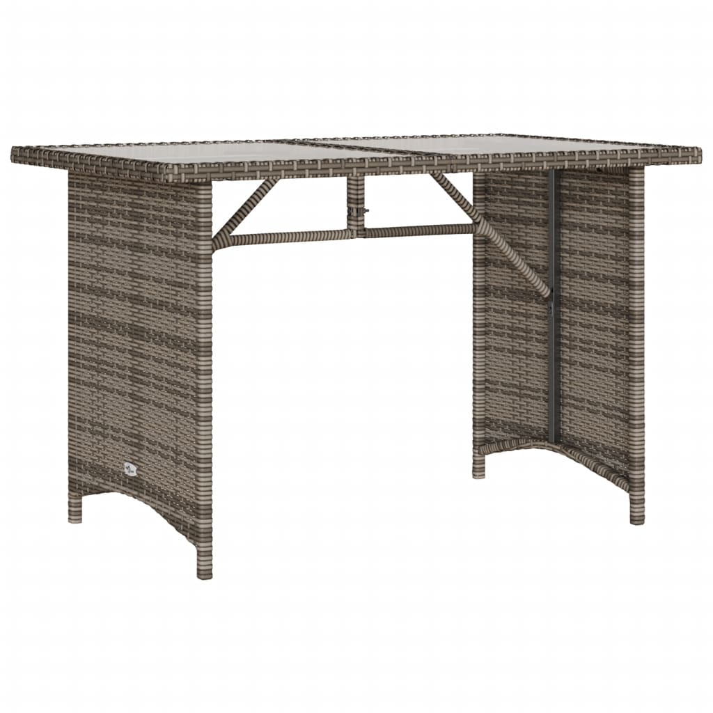 Outdoor Patio Poly Rattan Rectangular Garden Dining Table With Glass Top Tables