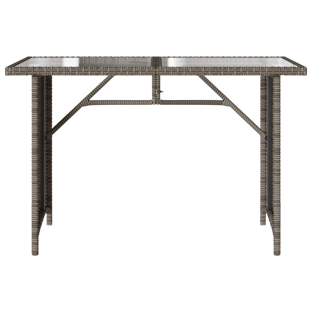 Outdoor Patio Poly Rattan Rectangular Garden Dining Table With Glass Top Tables