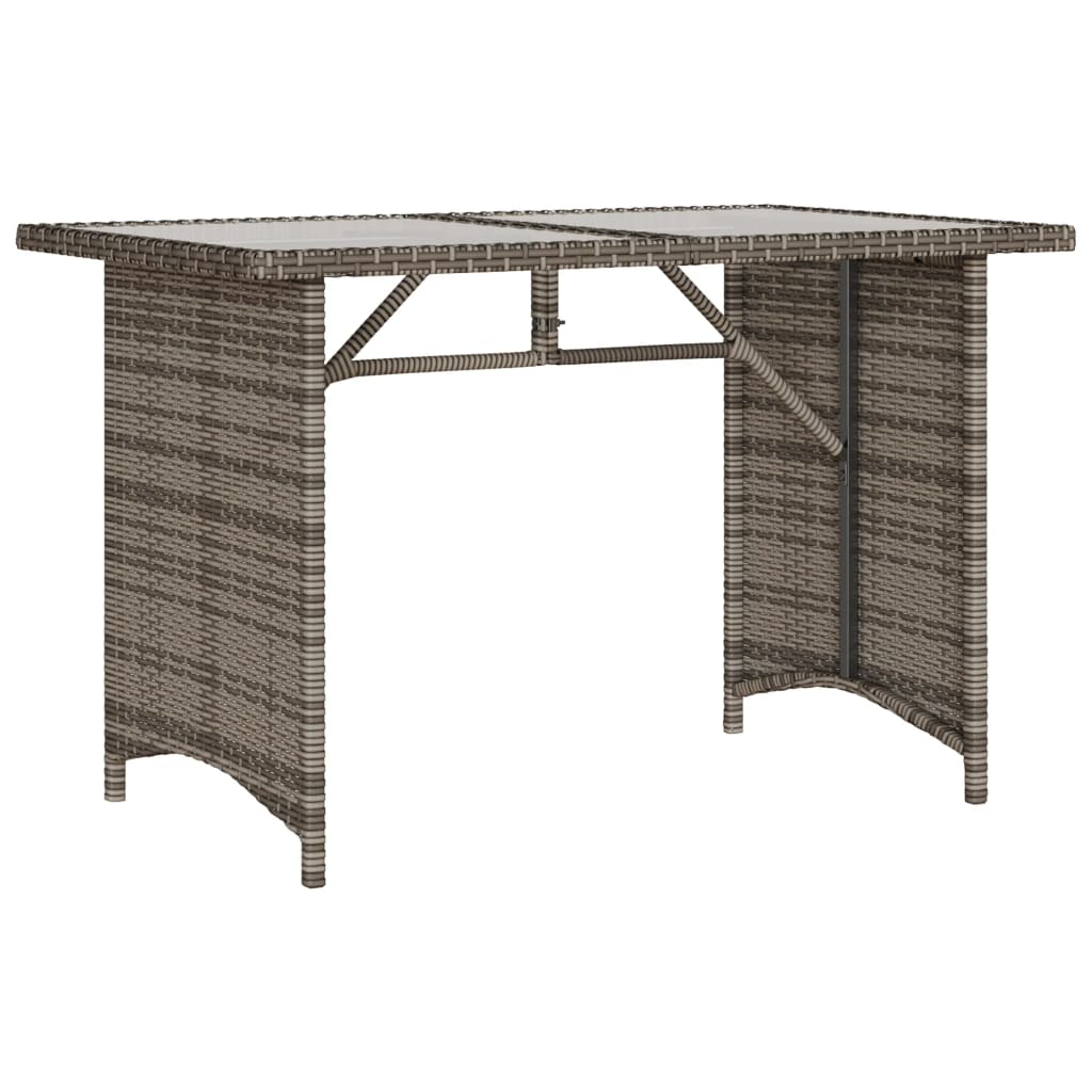 Outdoor Patio Poly Rattan Rectangular Garden Dining Table With Glass Top Tables